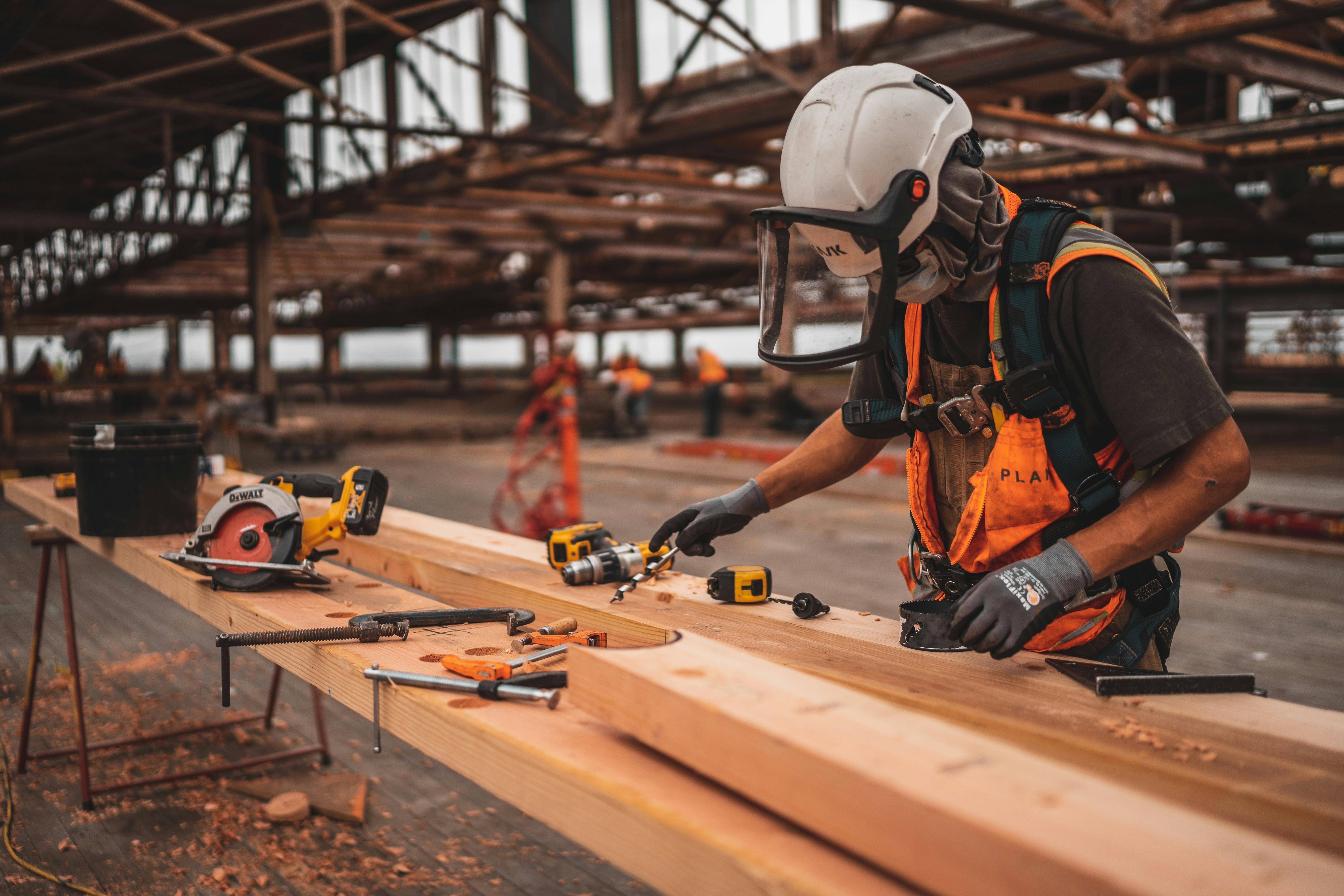 Contractor working on a commercial job