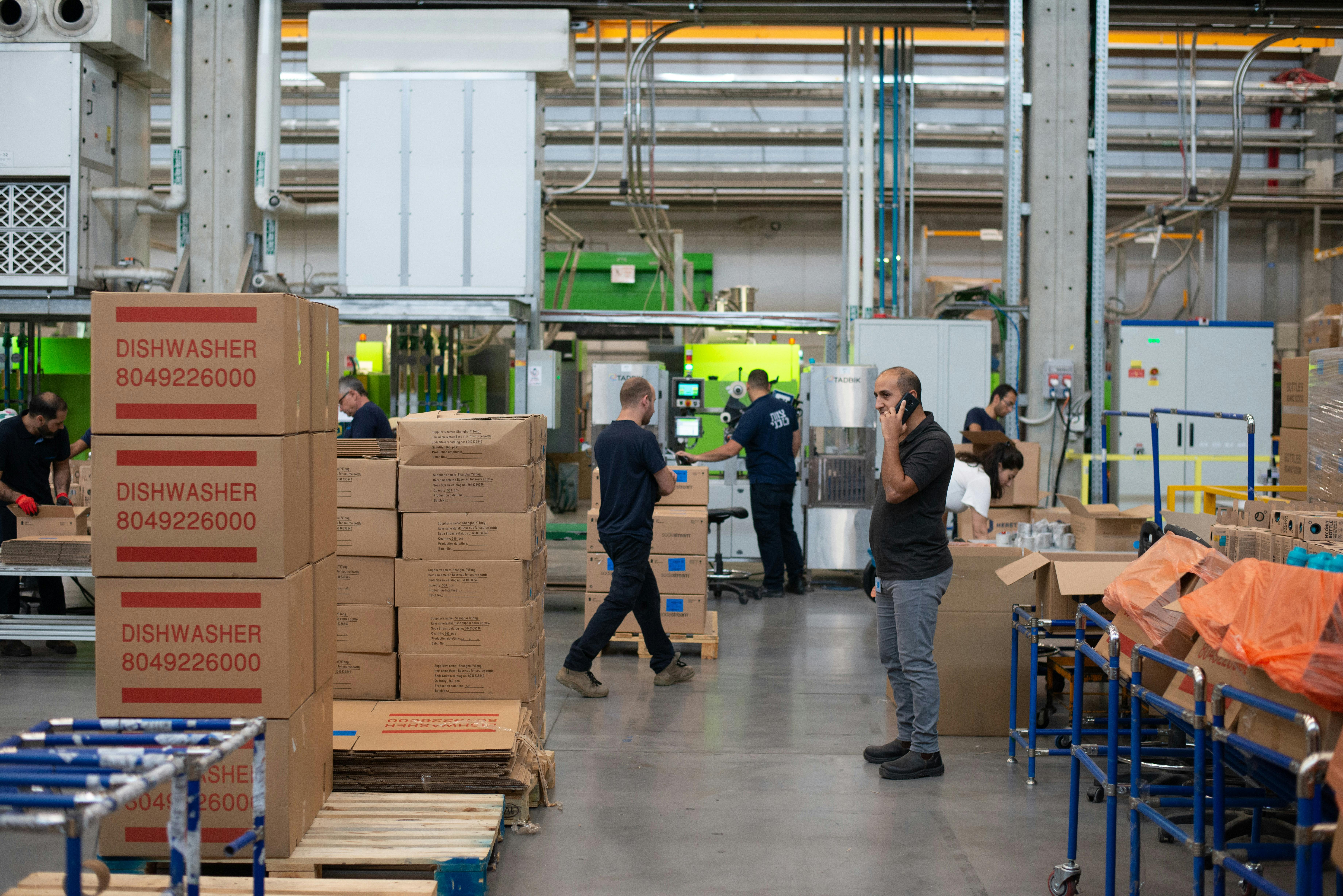 Workers on a manufacturing floor