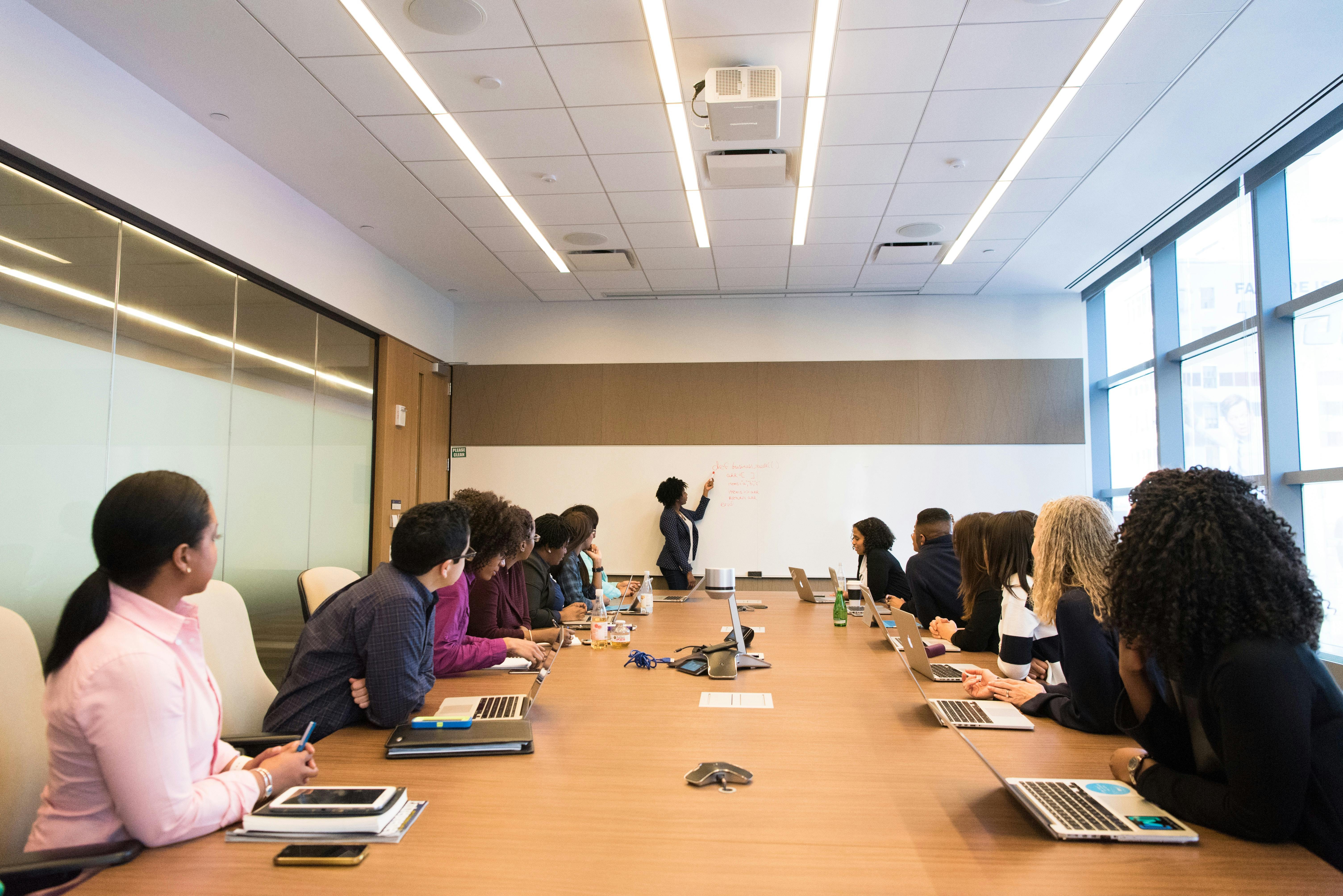 Consultants having a meeting in a conference room