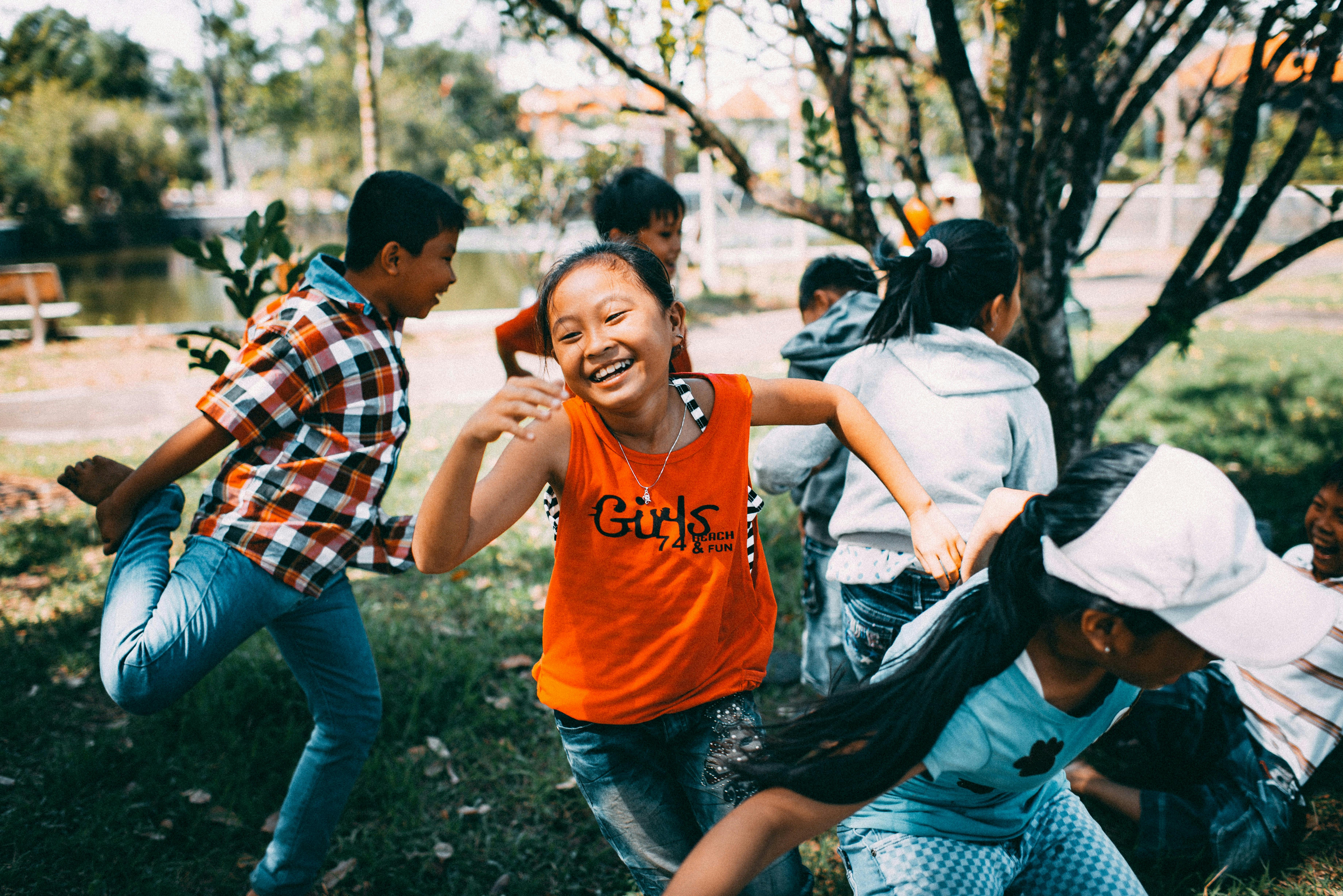 Kids running around at day camp