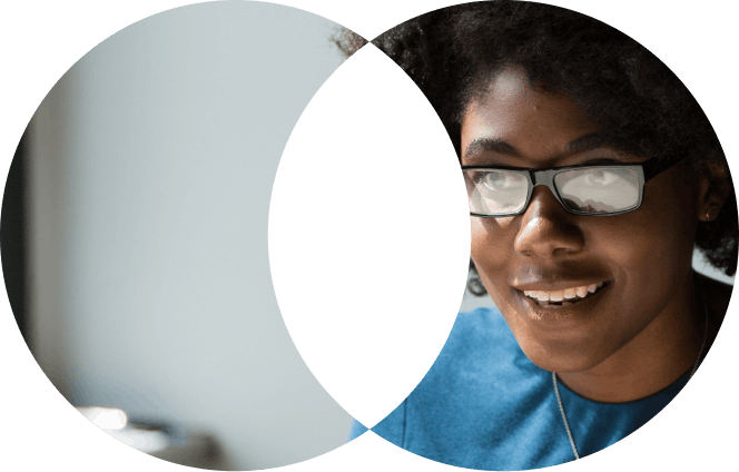Woman with glasses