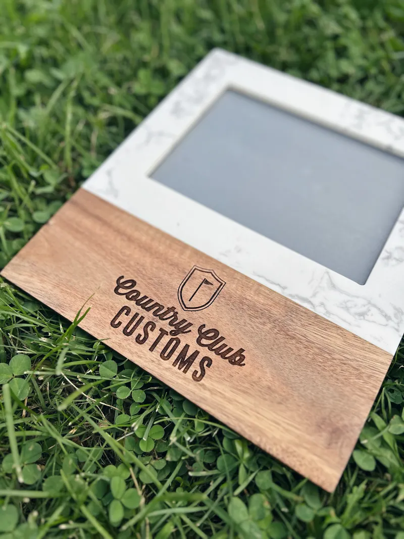 Marble & Acacia Wood Frame