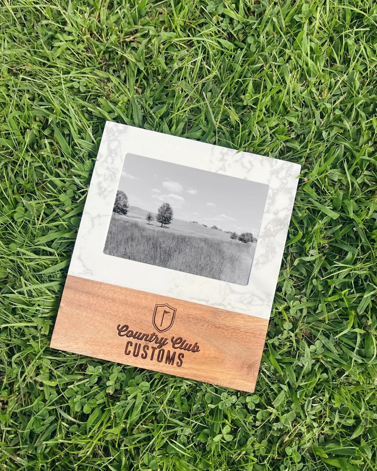 Marble & Acacia Wood Frame, image 3