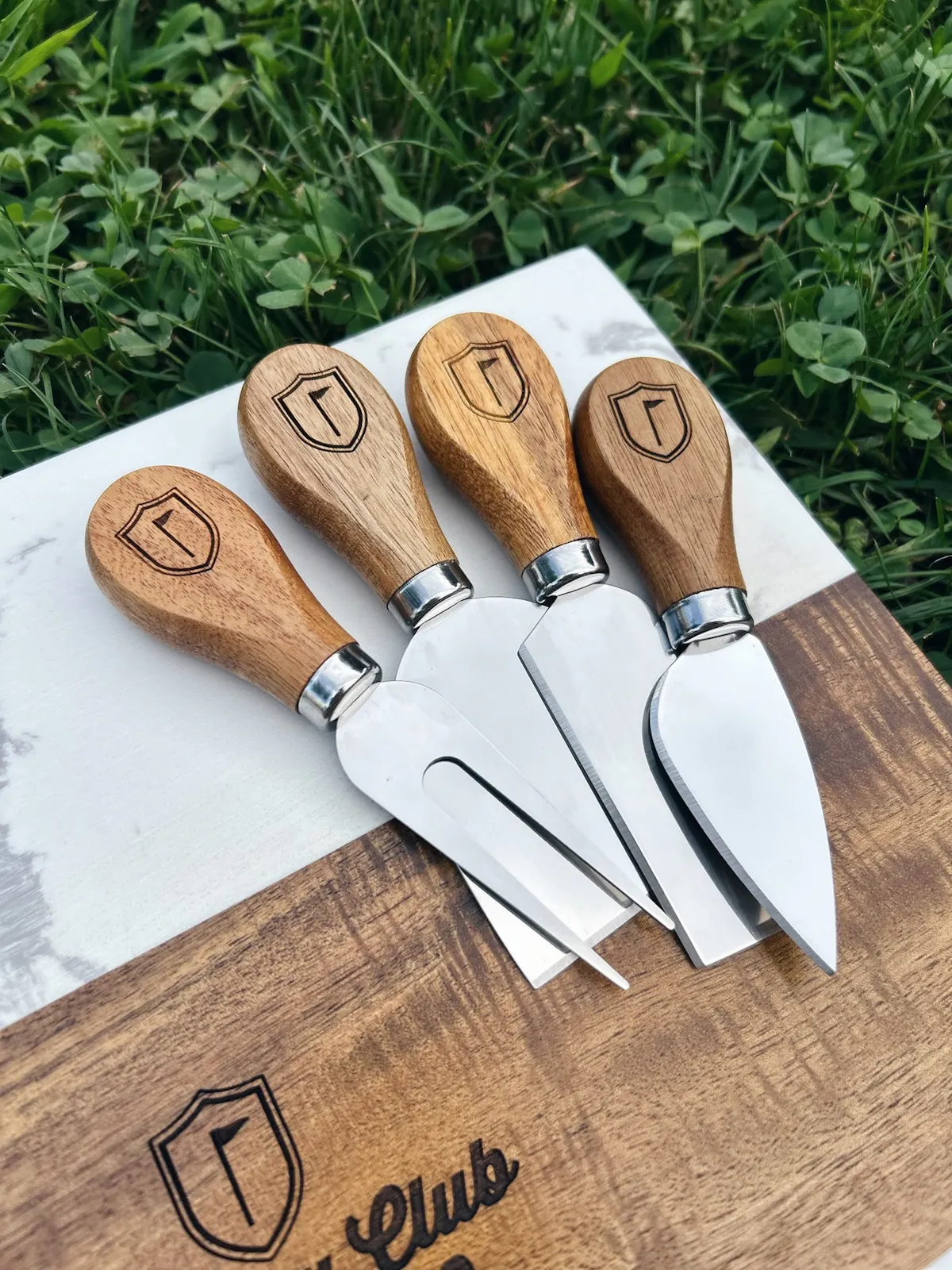 Marble & Acacia Wood Charcuterie Board Set, image 4
