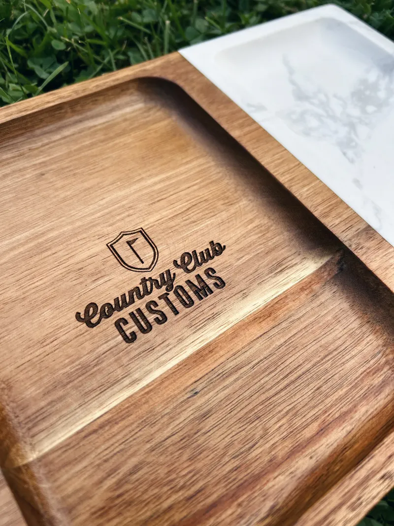 Marble & Acacia Wood Valet Tray