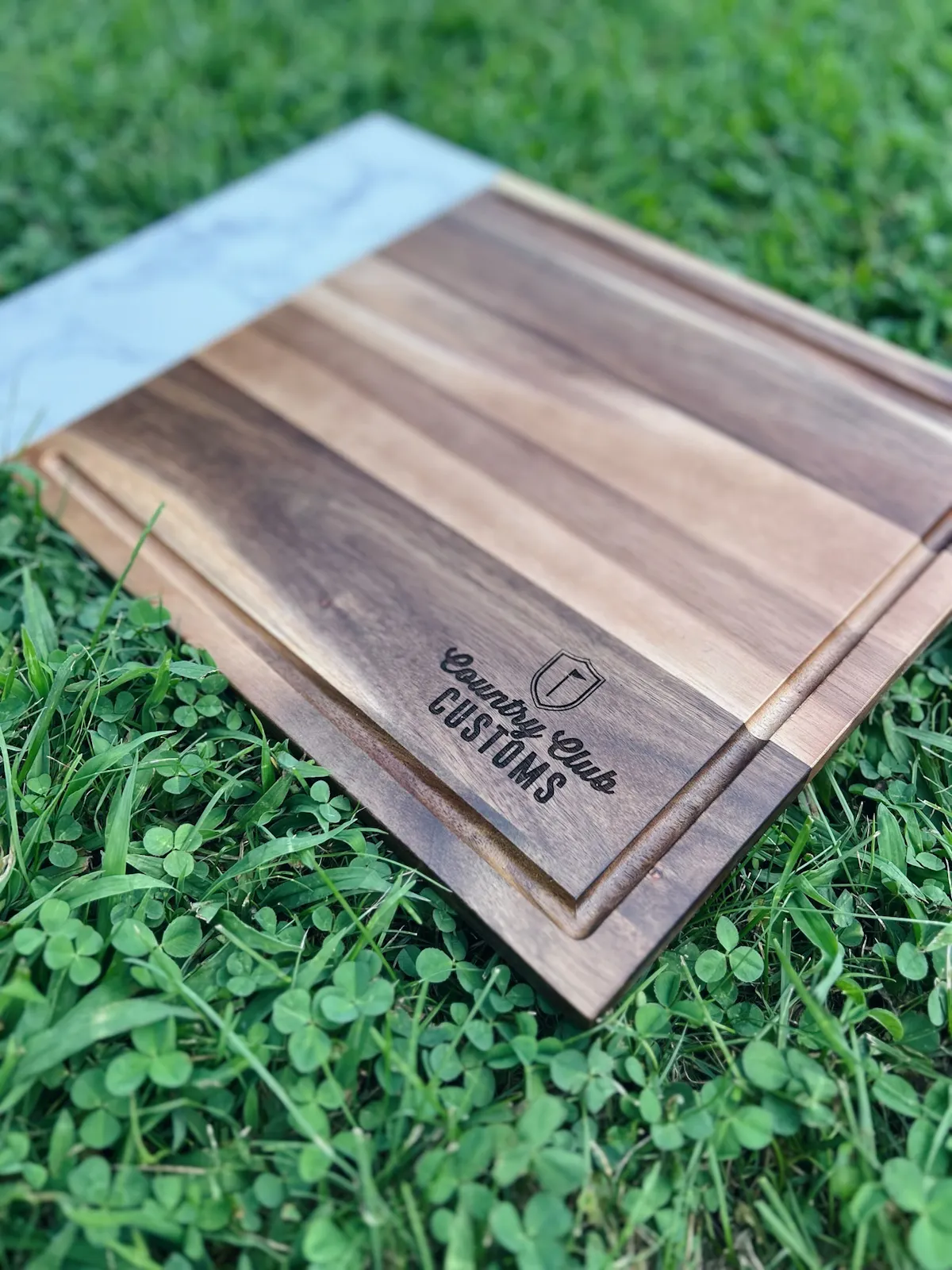 Marble & Acacia Wood Cutting Board, image 1