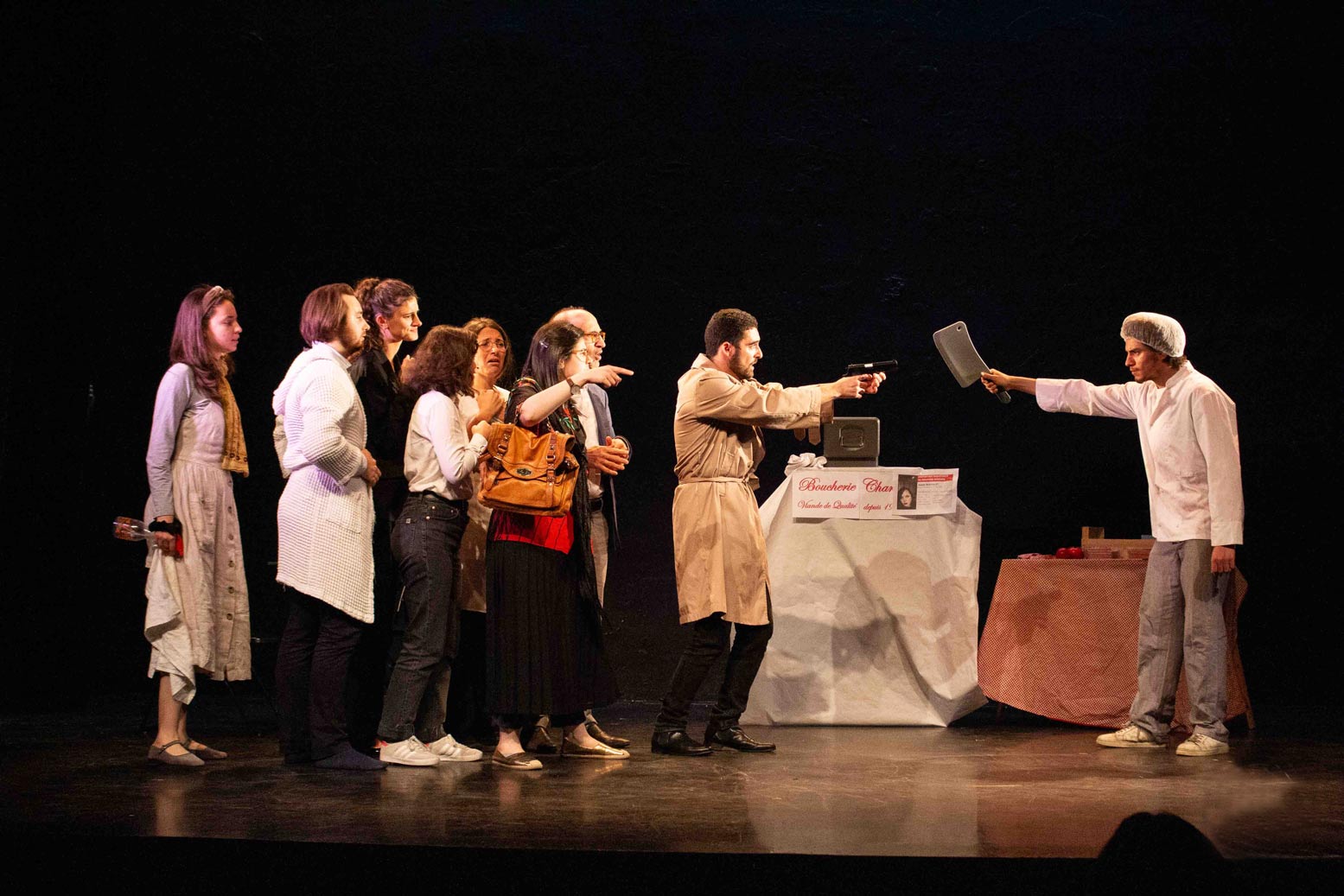 photo spectacle débutant cours clément cours de théâtre sur paris mise en scène aurelie delas theatre de l'oeuvre