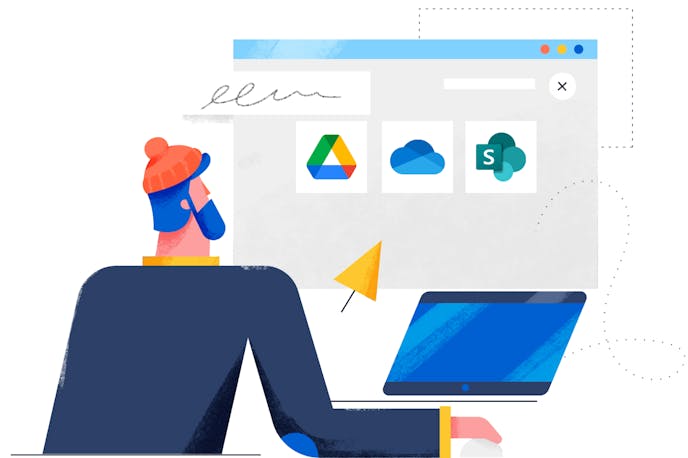 Man looking at Skribble's integration options