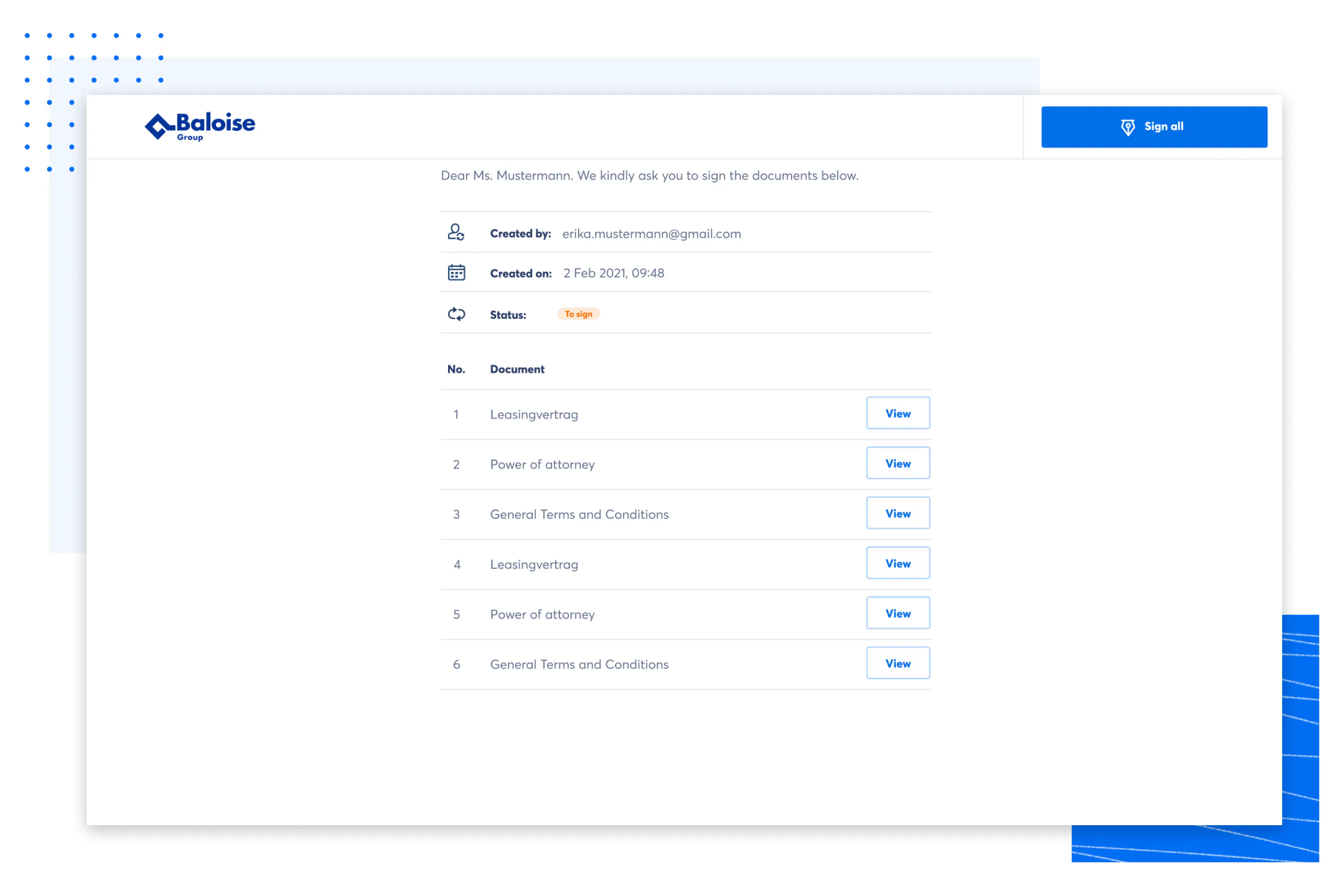 L'ouverture de compte numérique de Baloise avec la signature électronique de Skribble (Source : Skribble)