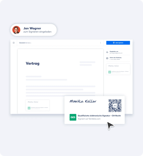 Intuitive Nutzung von Skribble als Anbieter für qualifizierte elektronische Signatur