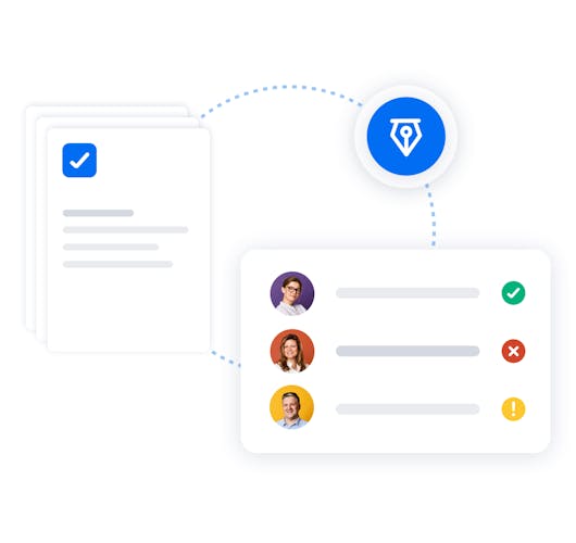 An end-to-end process shows who has digitally signed when.