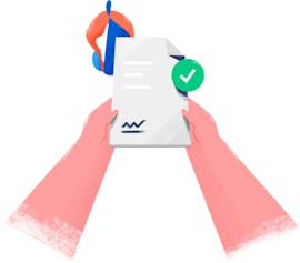 A person holds a legal document in their hands. The Swisscom logo is in the background