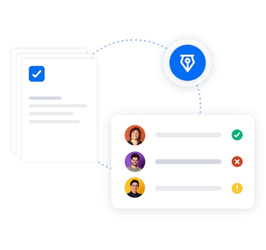 An end-to-end process shows who has digitally signed when.