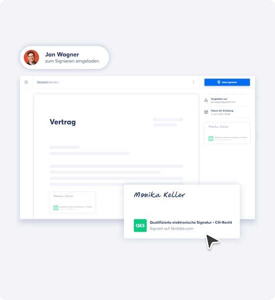 Intuitive Nutzung von Skribble als Anbieter für qualifizierte elektronische Signatur