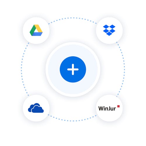 A circle shows how I can sign from my cloud.