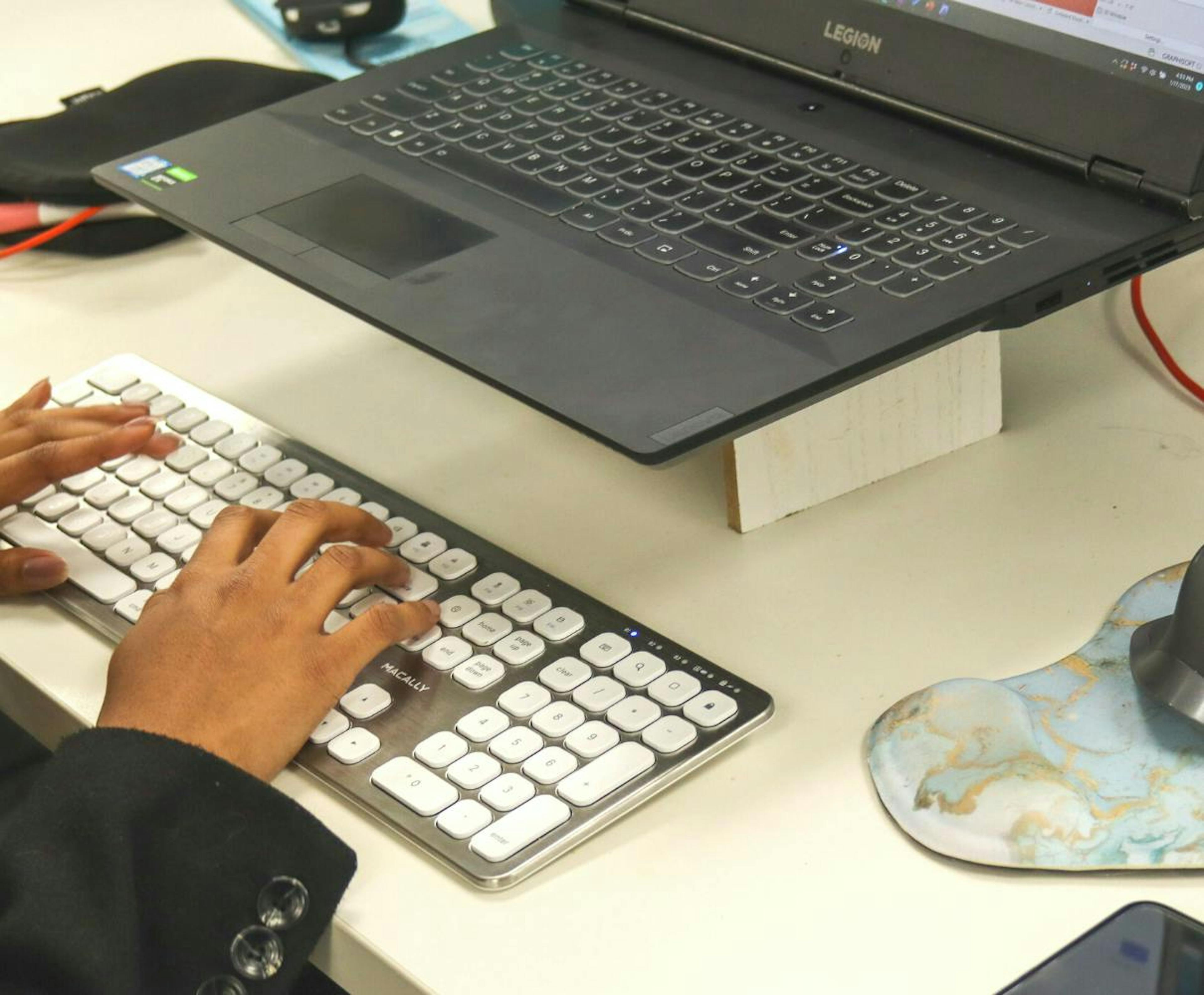 cove employee working at desk