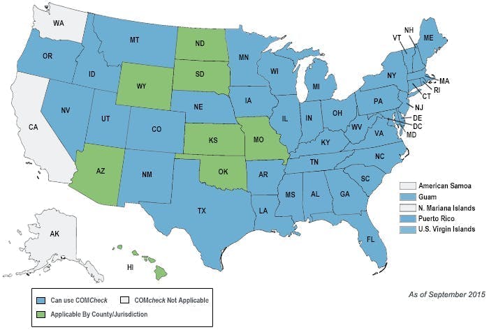 COMcheck Map