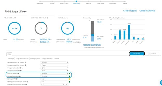 PNNL large office benchmarking and baseline - sensors - revised