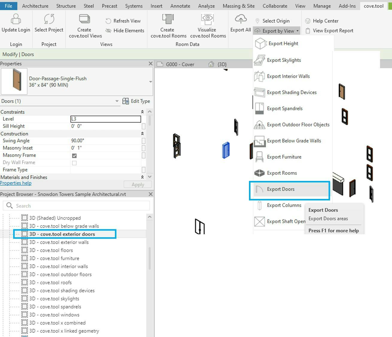 New Category - Exterior Doors cove Revit plugin 4.0.0