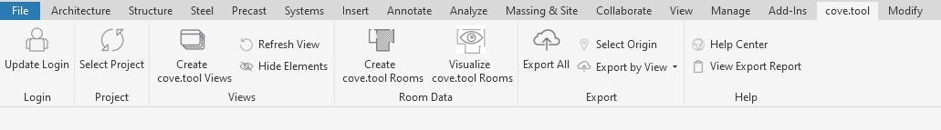 Ribbon menu cove Revit plugin 4.0.0