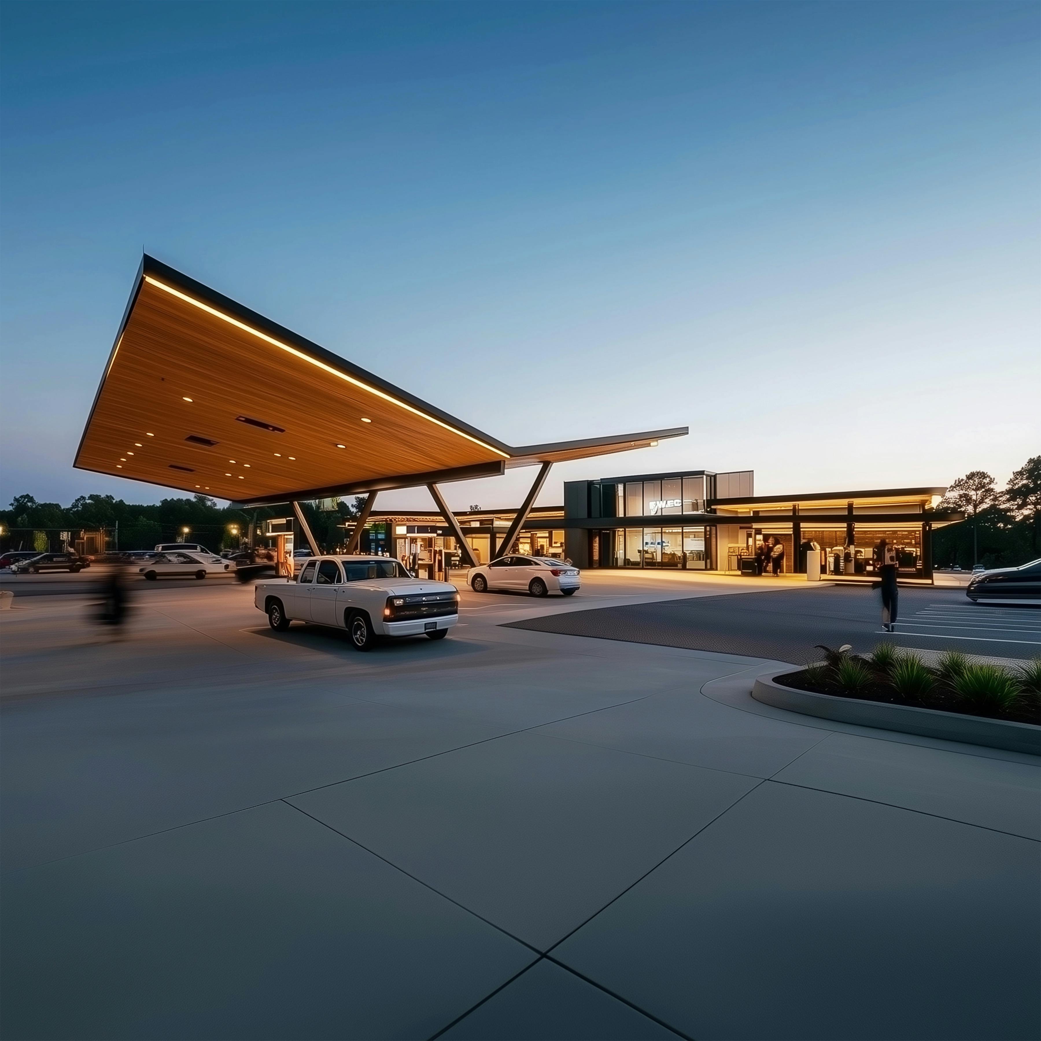 Powers Ferry Gas Station Renovation, Atlanta GA adaptive reuse architecture retrofit AI