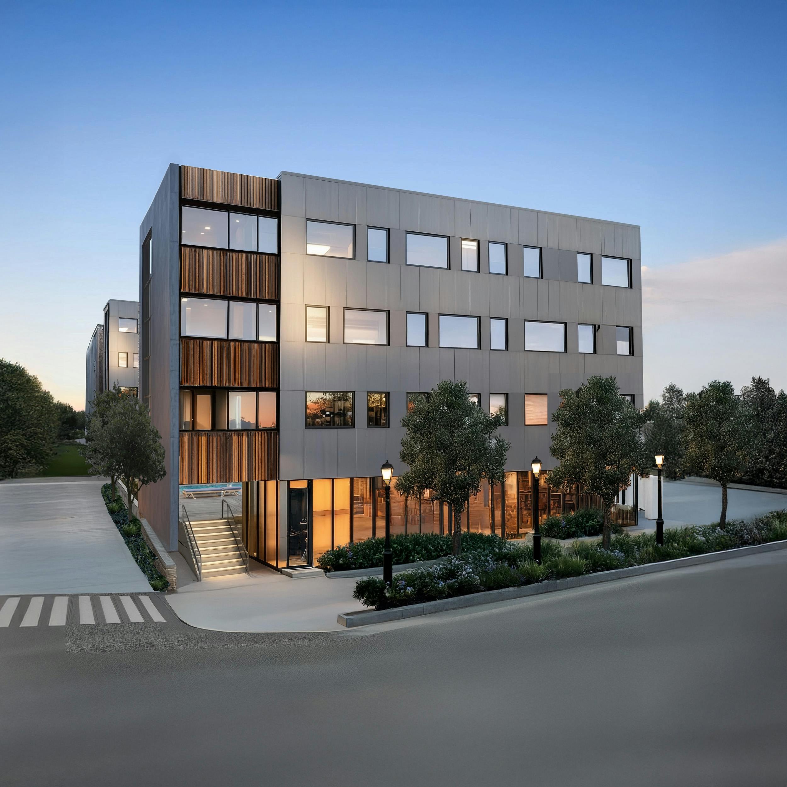 A rendering of a planned apartment building in the West End area.