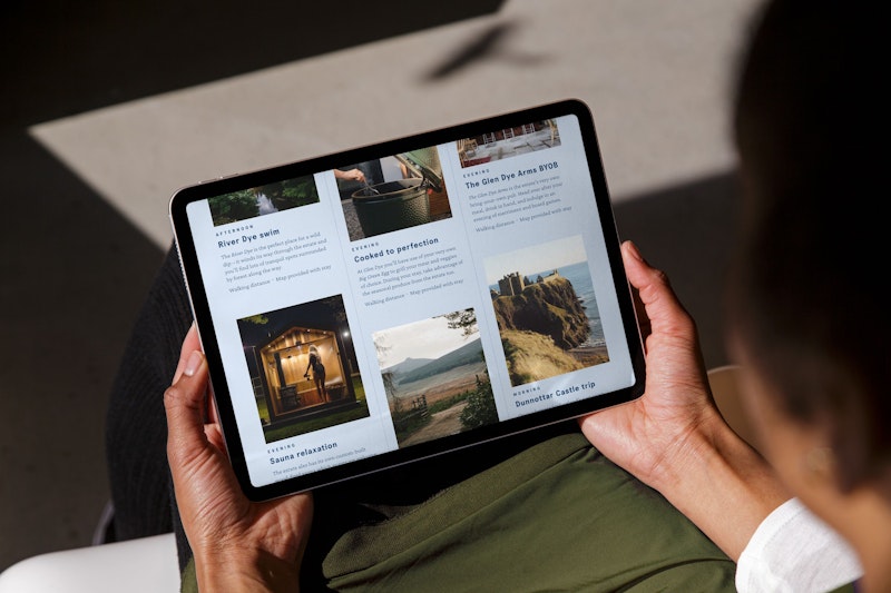 Hour directory website on iPad