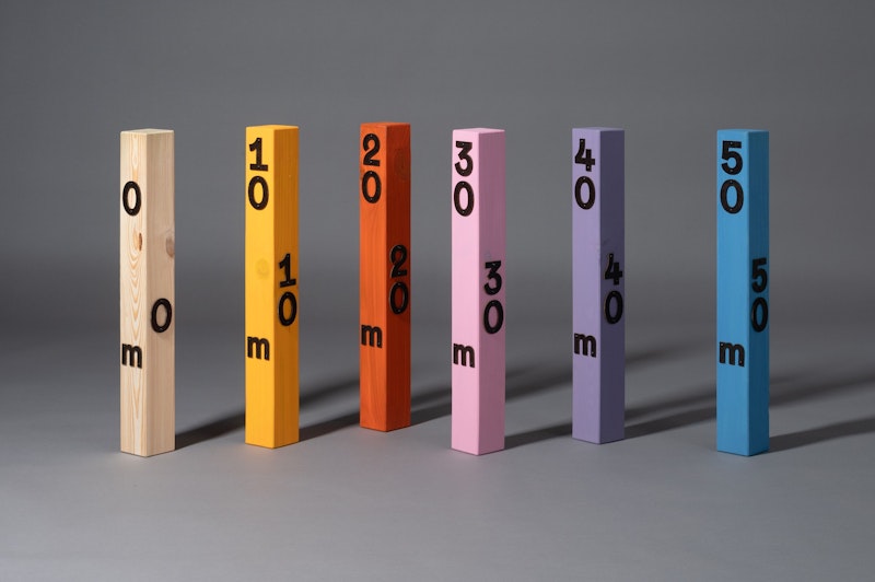 Distance of a shadow posts from 0 m to 50 m