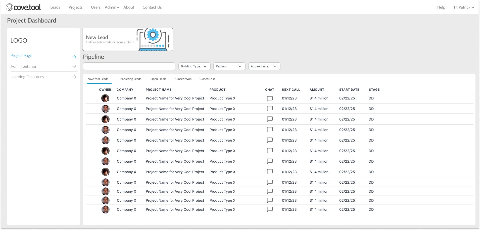 revgen.tool dashboard