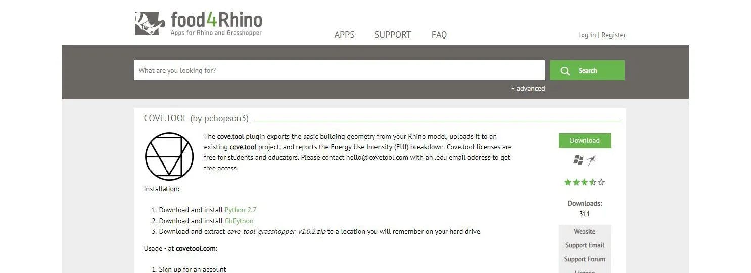 cove.tool Plugin on food4Rhino marketplace