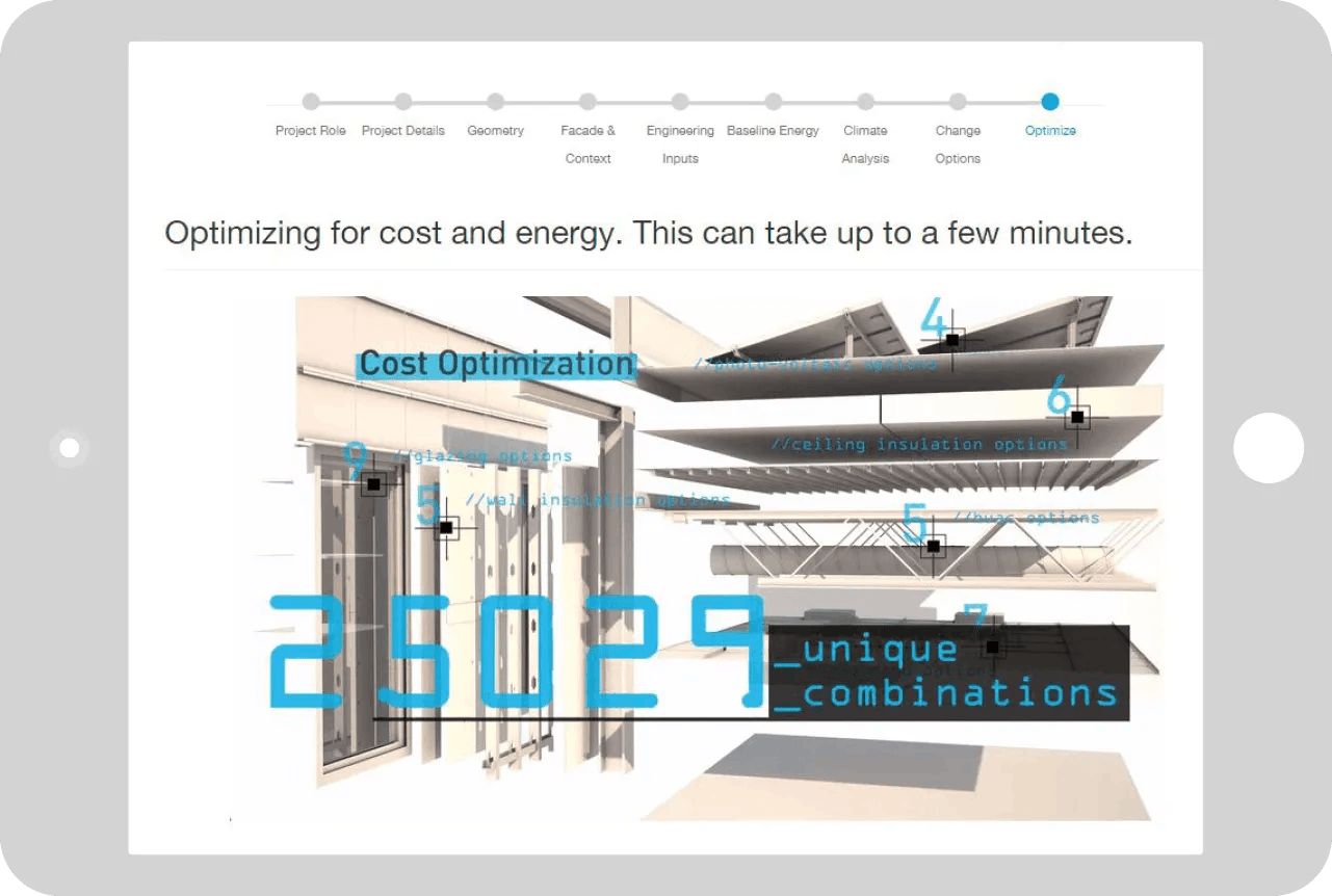 cove.tool interface with cost estimation