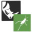 rhinoceros and grasshopper icon