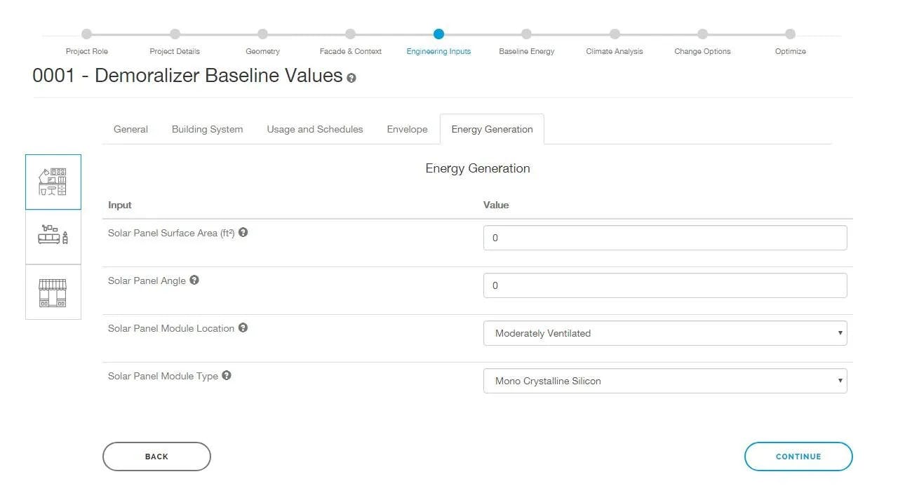 cove.tool interface of demoralizer baseline values