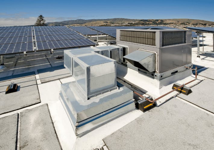 HVAC system and photovoltaic (PV) panels 