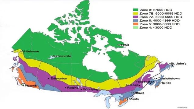 NECB Climate Zones Map