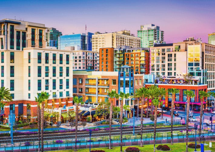 San Diego California Colorful buildings 