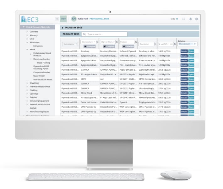 building transparency EC3 calculator embodied carbon calculator 