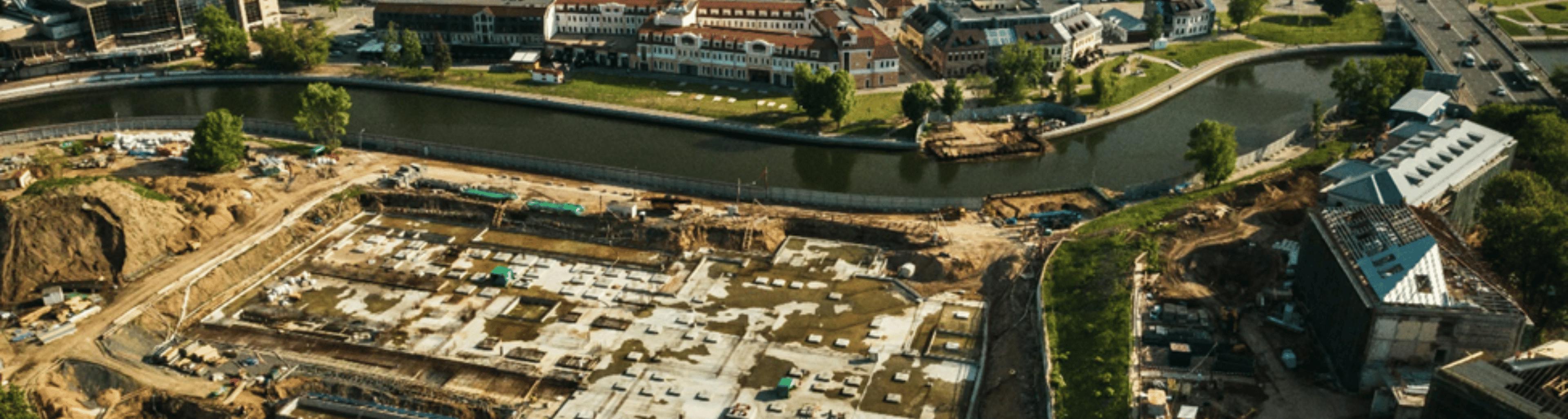 construction site on river front