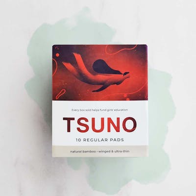 Tsuno regular pads made from natural bamboo, winged and ultra thin
