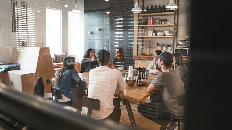 Coworking space management team meeting