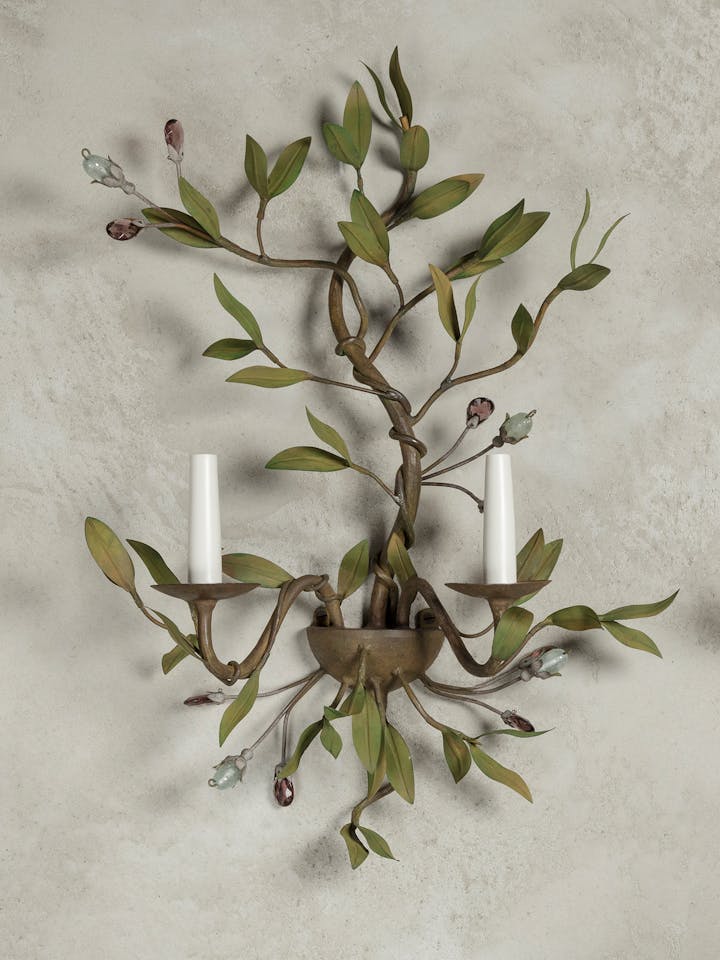Cox-London-Furniture-Lighting-and-Art-Studio-CPW27-Olive Leaf Wall Light-Double Sconce-01