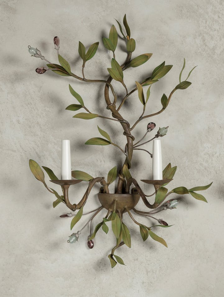 Cox-London-Furniture-Lighting-and-Art-Studio-CPW27-Olive Leaf Wall Light-Double Sconce-02