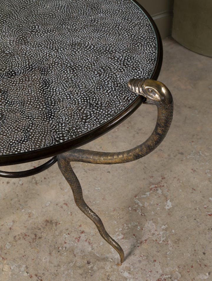 Cox-London-Furniture-Lighting-and-Art-Studio-Serpent-Table-Guinea-Feathers-02