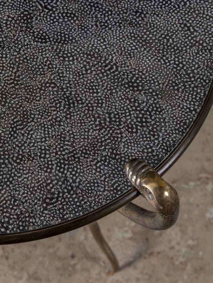 Cox-London-Furniture-Lighting-and-Art-Studio-Serpent-Table-Guinea-Feathers-04