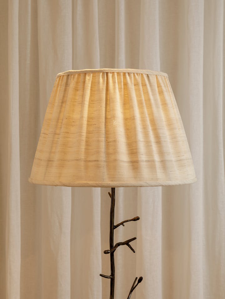 Cox-London-Furniture-Lighting-and-Art-Studio-BS1 Large Gathered Raw Silk Shade-01