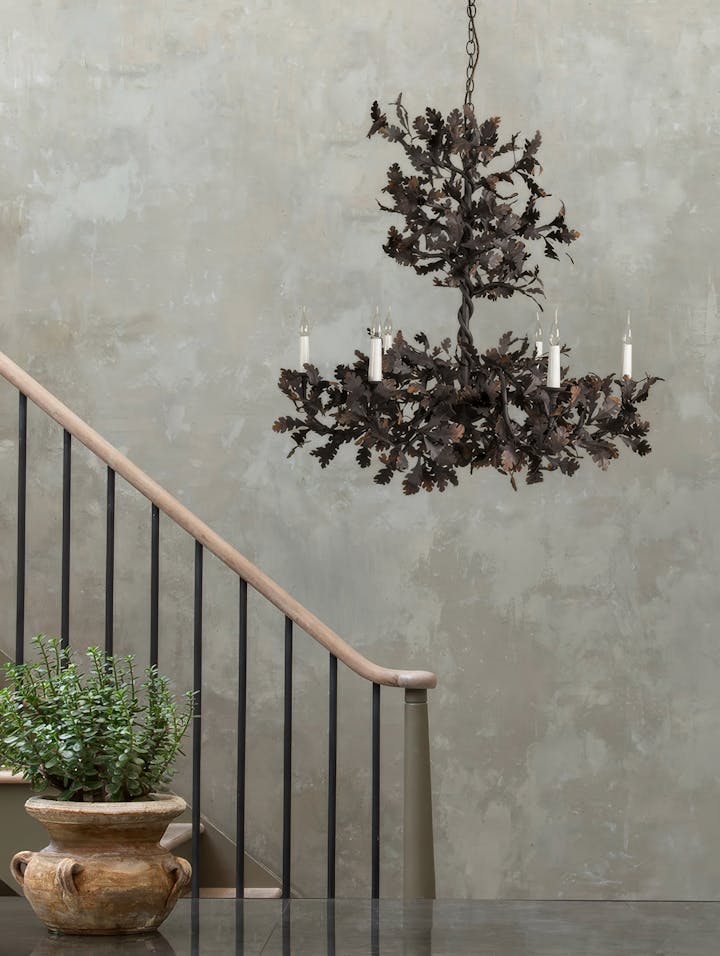 Cox-London-Furniture-Lighting-and-Art-Studio-CPC35-Petite Oak Chandelier-Bronzed Iron-02