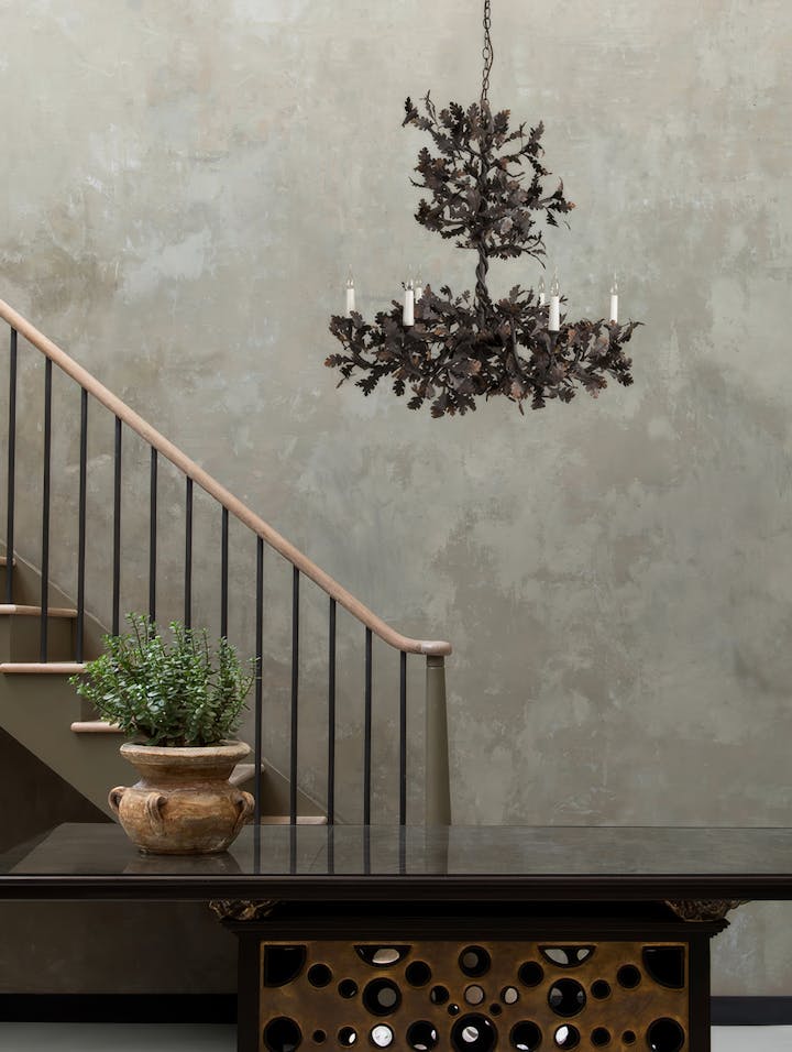 Cox-London-Furniture-Lighting-and-Art-Studio-CPC35-Petite Oak Chandelier-Bronzed Iron-01