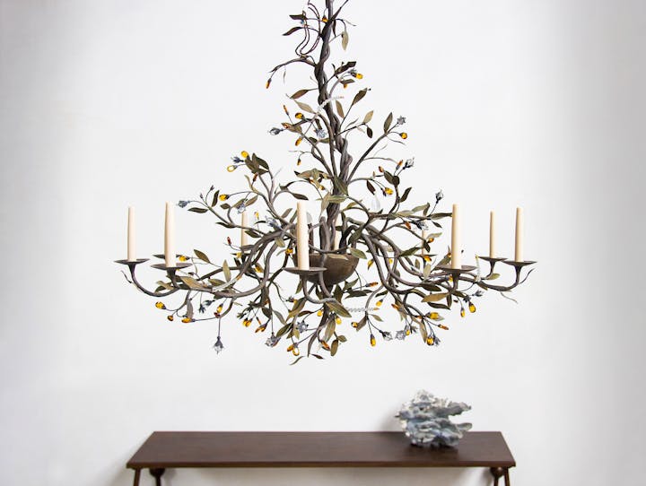 Cox-London-Furniture-Lighting-and-Art-Studio-CPC21 Diamond Olive Chandelier-Amber-02
