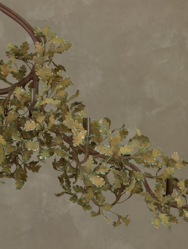 Cox-London-Furniture-Lighting-and-Art-Studio-Oak Branch Chandelier-Autumnal Spring-02