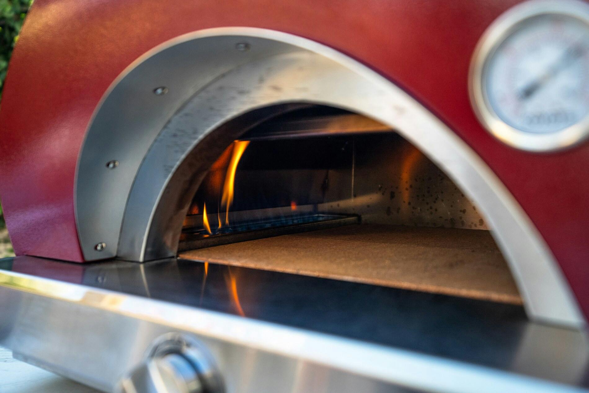 Inside of coyote pizza oven